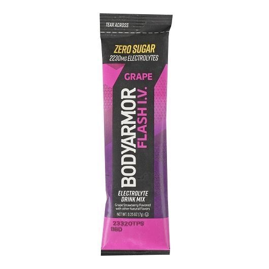 Bodyarmor Flash Iv Grape Electrolyte Beverage Drink Mix, 0.25 Ounce Pouch -- 48 Per Case