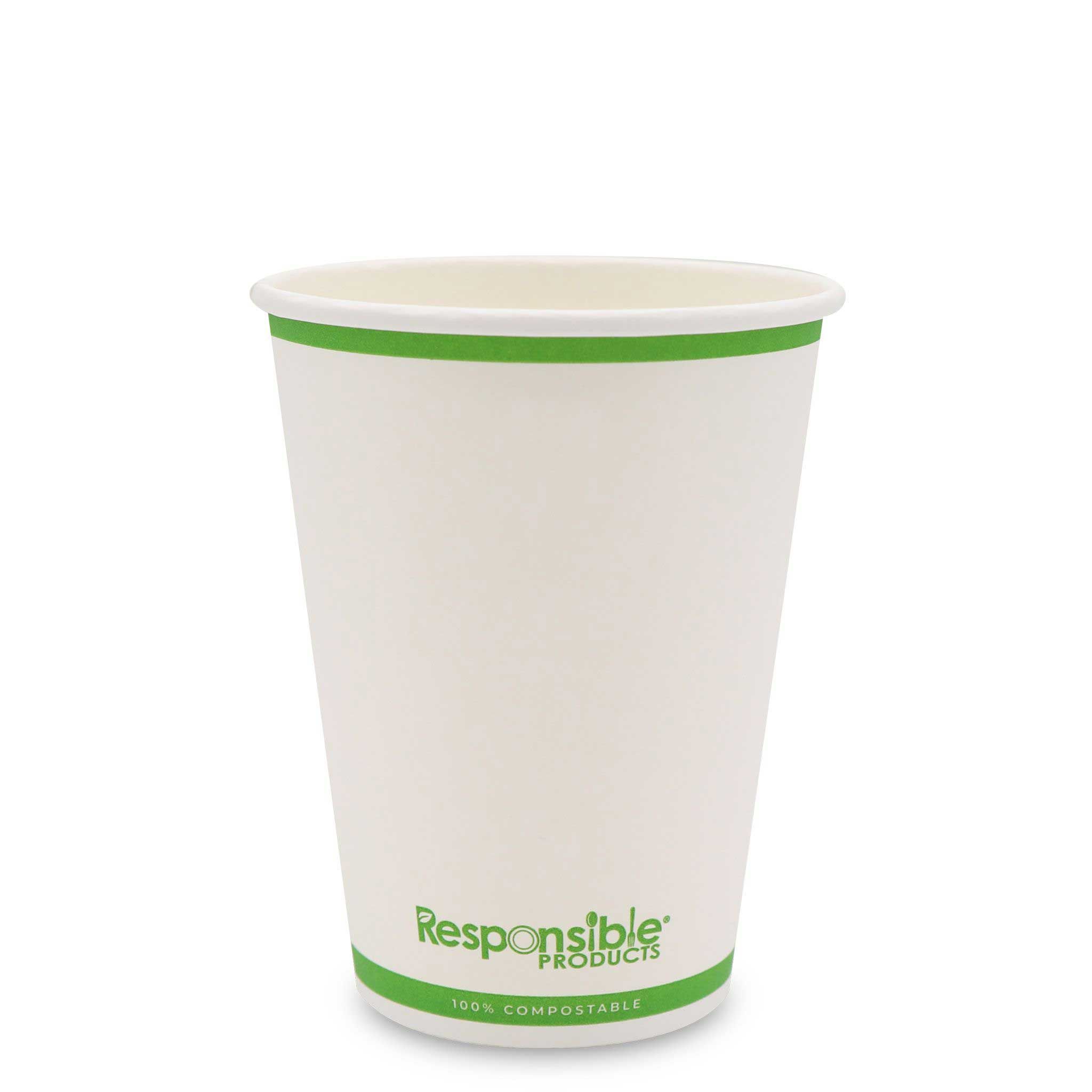 Responsible Products Tree-less Compostable Paper Hot Cup, 12 Ounce Capacity -- 1000 Per Case