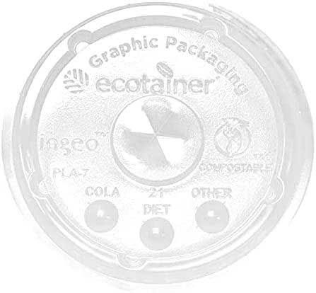 Responsible Products 9-24 Ounce Compostable Clear Cup Flat Lid Only -- 1000 Per Case