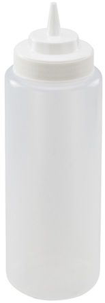 Winco Clear Wide Mouth 32 Ounce Squeeze Bottle, 6 Count
