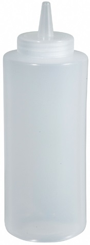 Winco Clear Regular Squeeze Bottle, 8 Ounce -- 6 Per Case