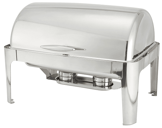 Winco Madison 18/10 Stainless Steel Full Size Roll Top Chafer