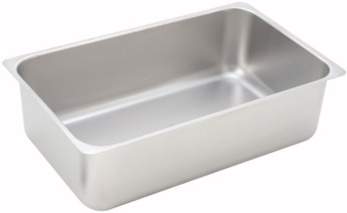 Winco Stainless Steel Full Size Flat Edge Spillage Pan, 6 Inch Deep -- 6 Per Case