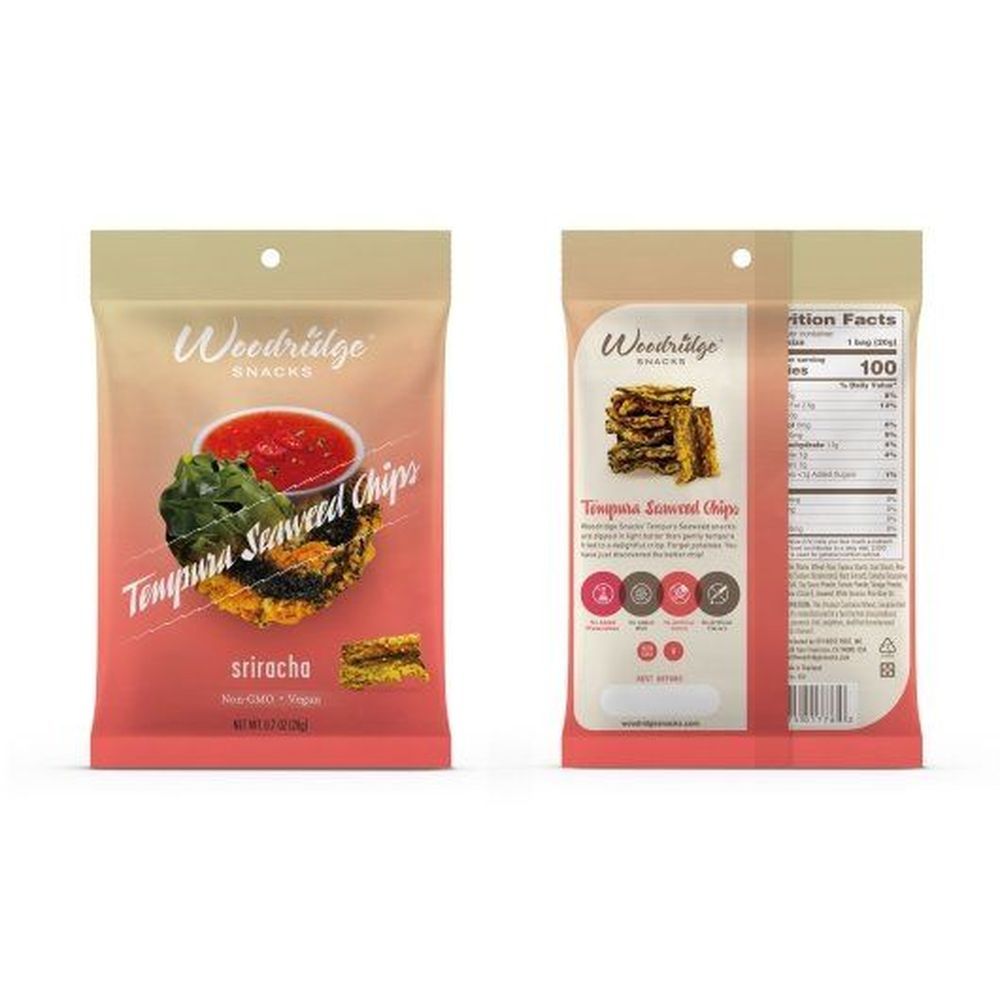 Woodridge Sriracha Tempura Seaweed Chips, 0.7 Ounce -- 60 Per Case