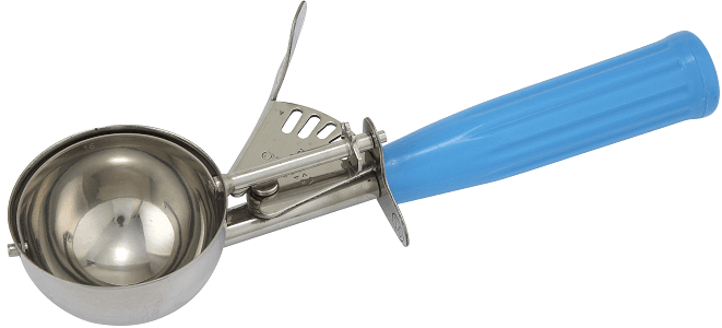 Winco Size 16 Ice Cream Disher With Blue Plastic Handle