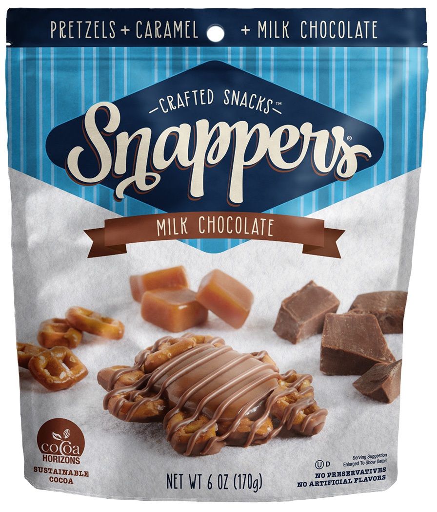 Snappers Pretzels Plus Caramel Plus Dark And Milk Chocolate Snacks, Irc Display, 6 Ounce -- 30 Per Case