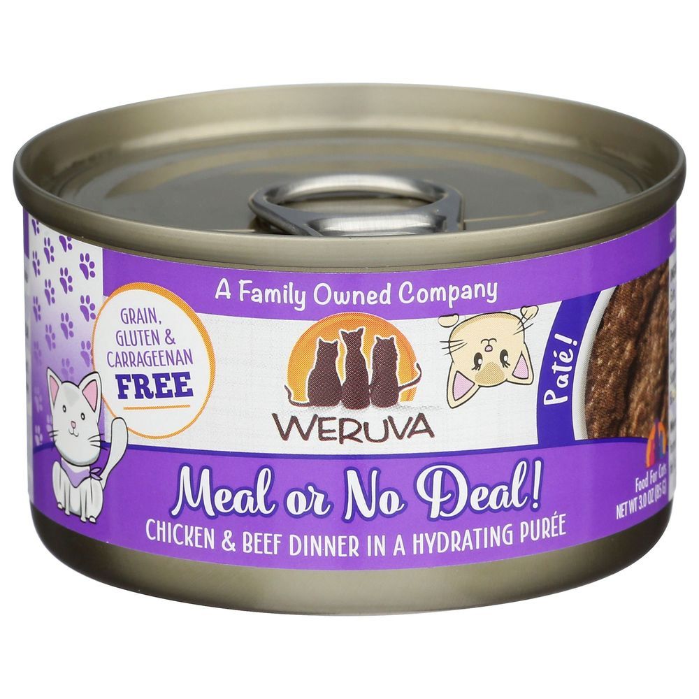 Weruva Meal Or No Deal Chicken And Beef Dinner In A Hydrating Puree Cat Food, 3 Ounce -- 12 Per Case