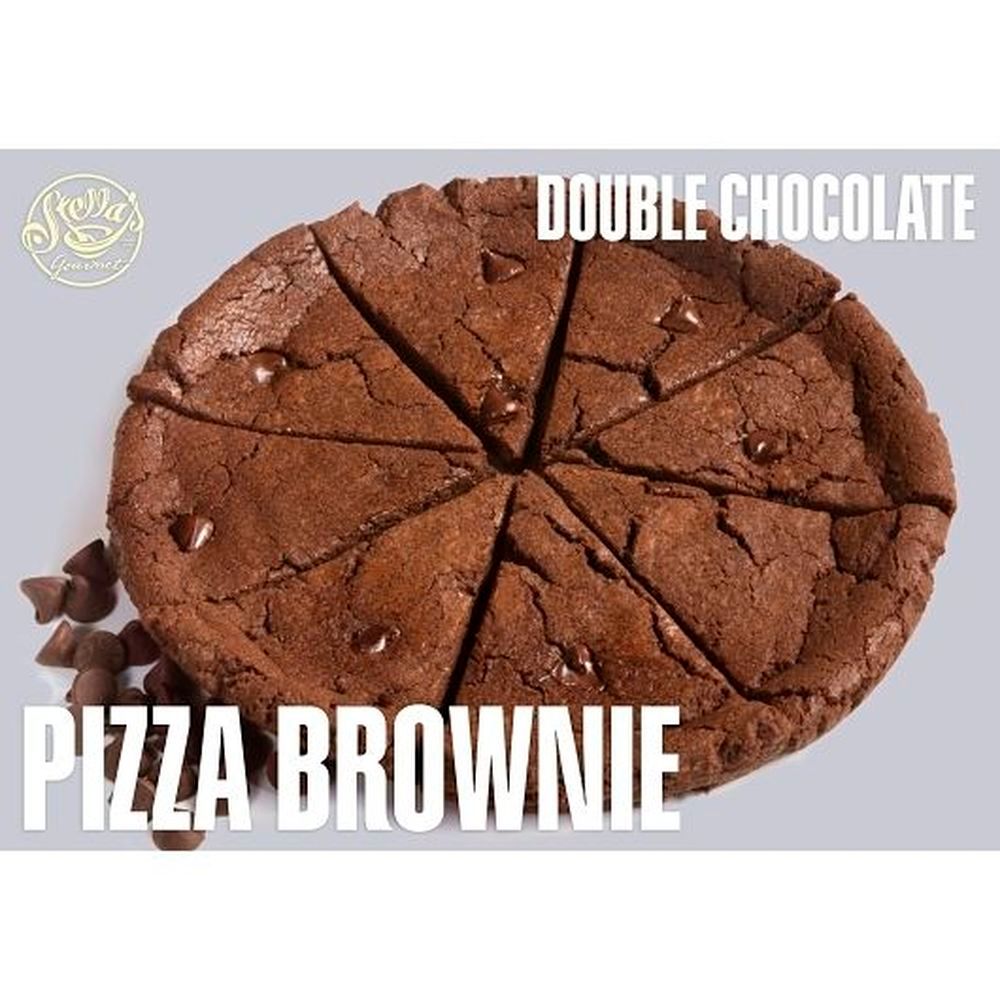 Stella Gourmet Double Chocolate Pizza Brownie, 8 Inch -- 12 Per Case