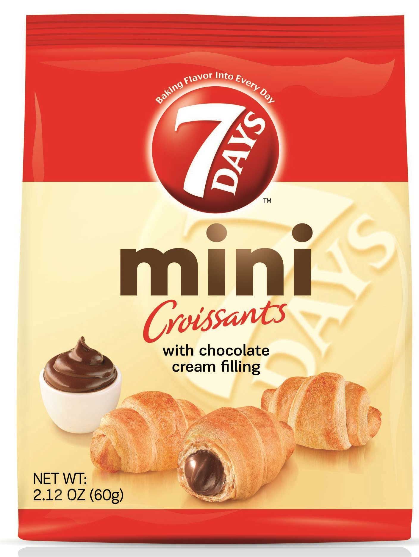 7 Days Chocolate Mini Croissant, 2.12 Ounce, 5 Count -- 6 Per Case