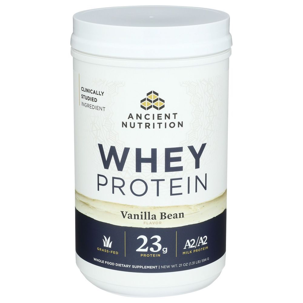 Ancient Nutrition Vanilla Bean Whey Protein Powder, 21 Ounce