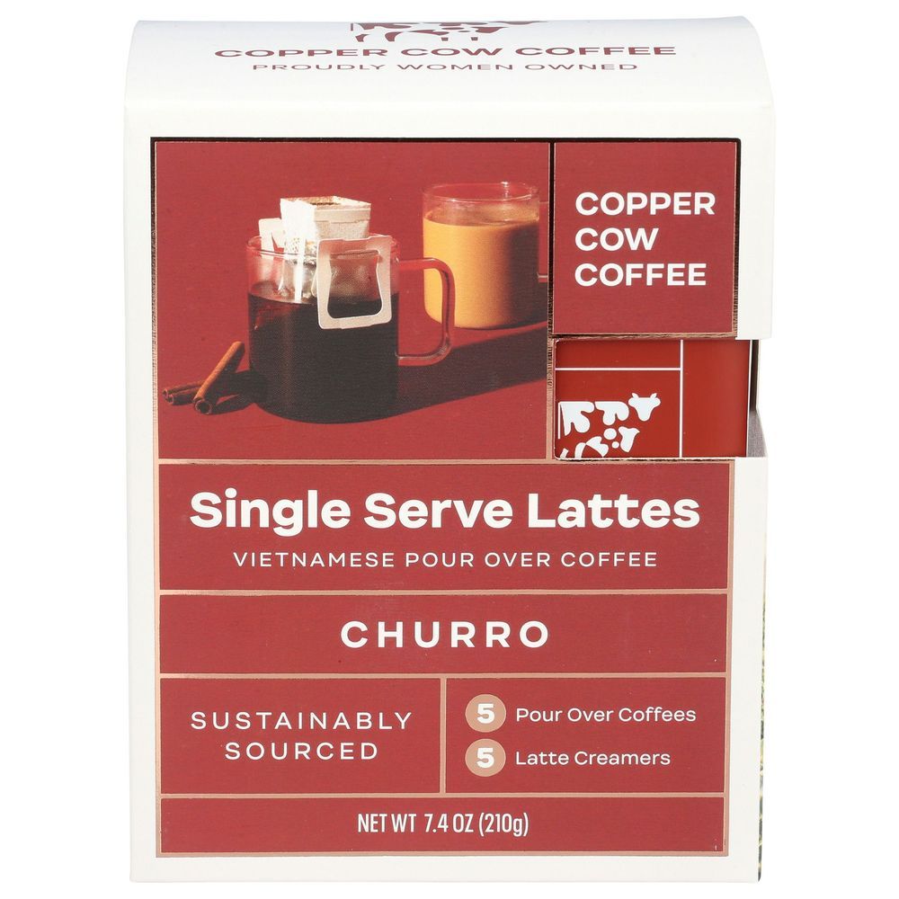 Copper Cow Coffee Churro Latte Pour Over Coffee Set, 7.4 Ounce -- 6 Per Case