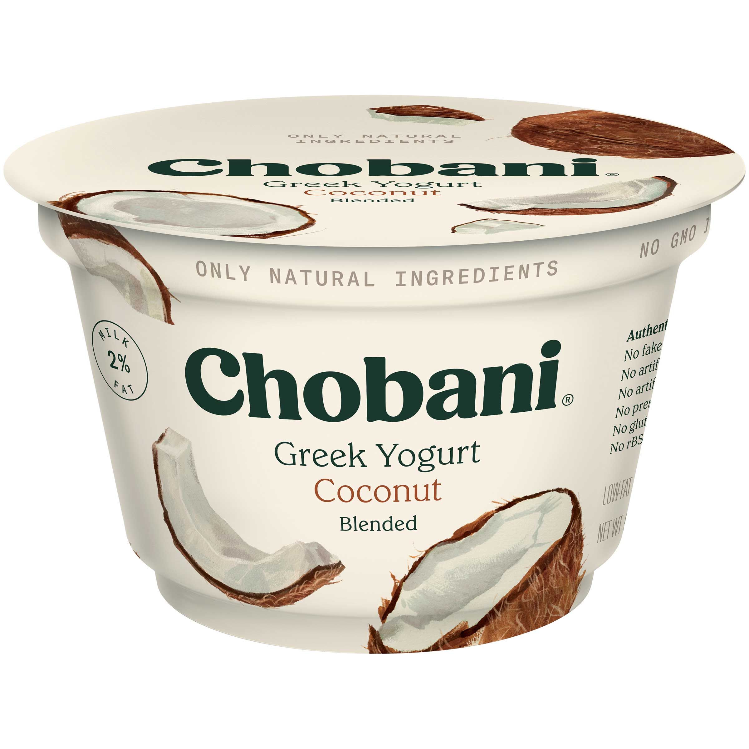 Chobani Low Fat Coconut Blended Greek Yogurt, 5.3 Ounce -- 12 Per Case
