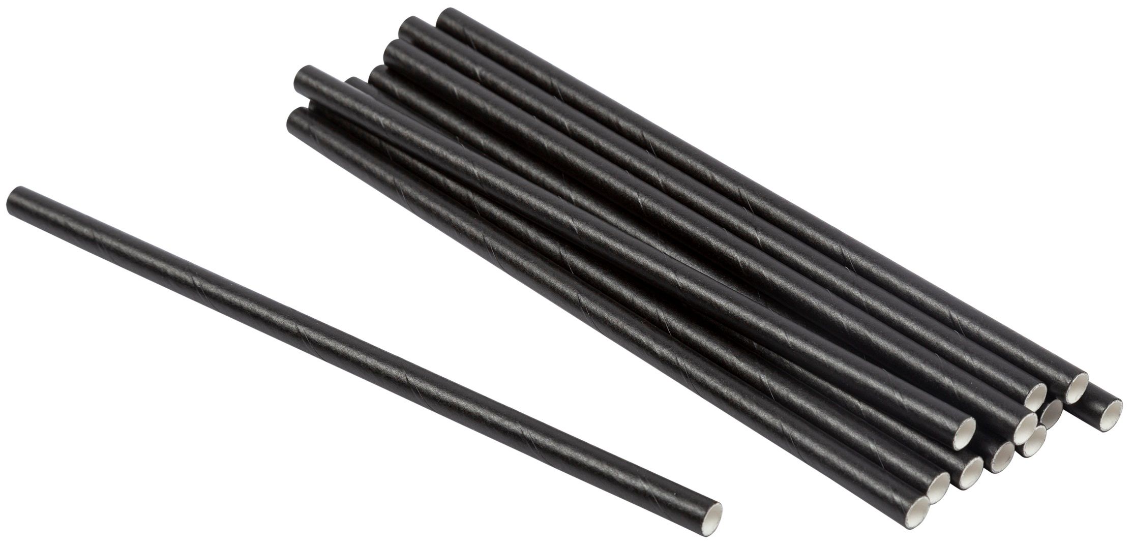 Primeware Unwrapped Black Cocktail Paper Straw, 5.75 Inch -- 4000 Per Case