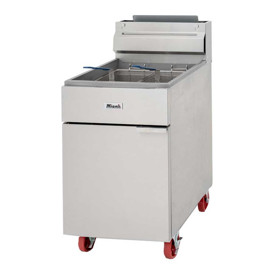 Migali 75 Pound Liquid Propane Fryer, 21.1 Inch Width X 30.1 Inch Depth X 44.4 Inch Height
