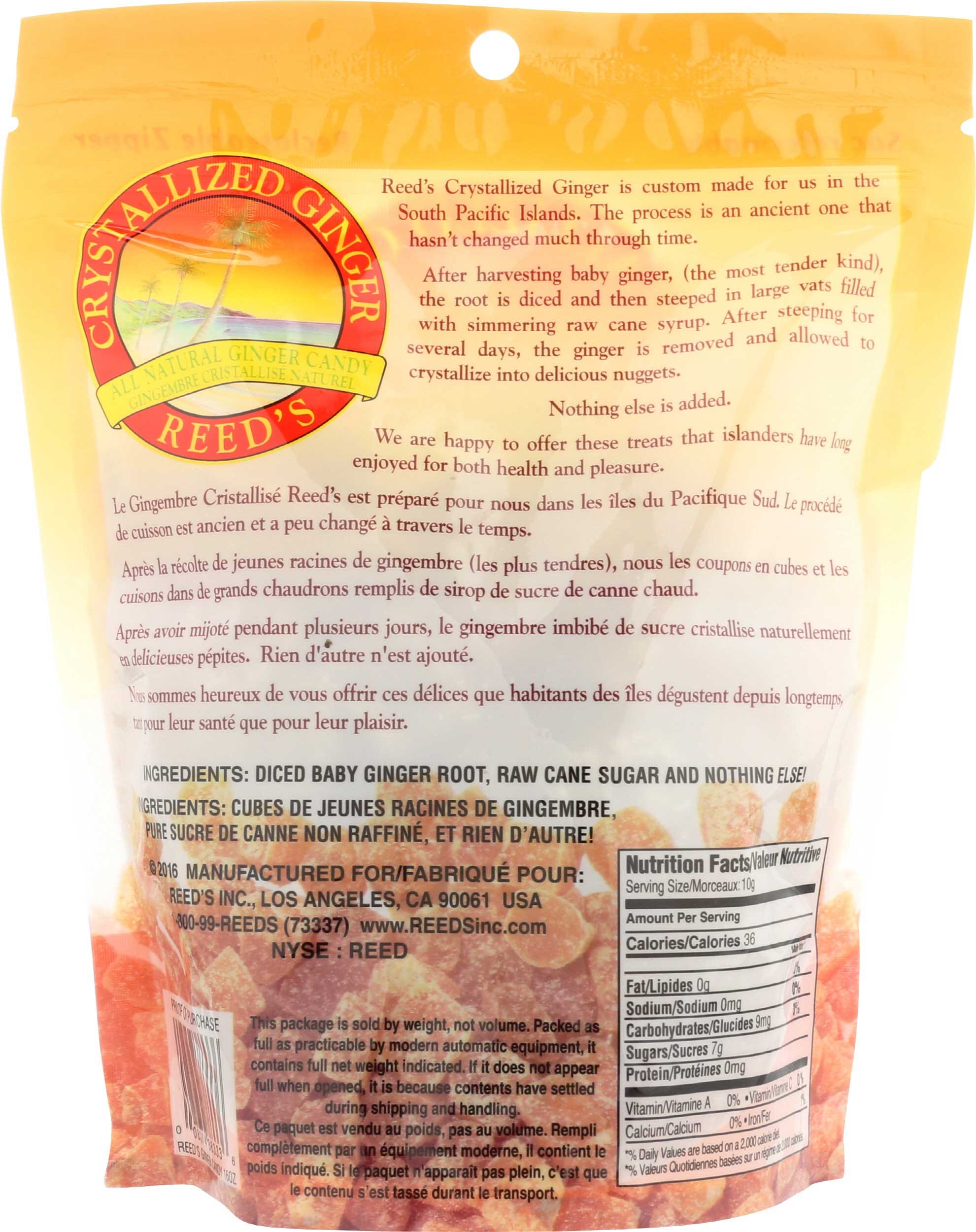 Reed's Crystallized Ginger Candy, 16 Ounce -- 6 Per Case