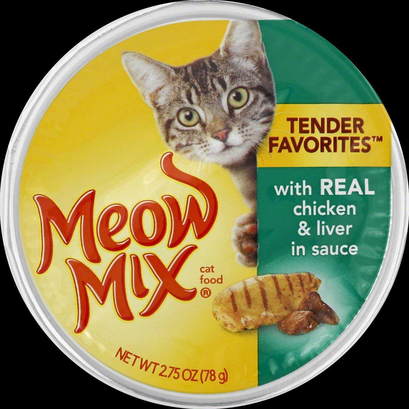 Meow Mix Tender Favorites Chicken Liver Cat Food, 2.75 Ounce -- 12 Per Case