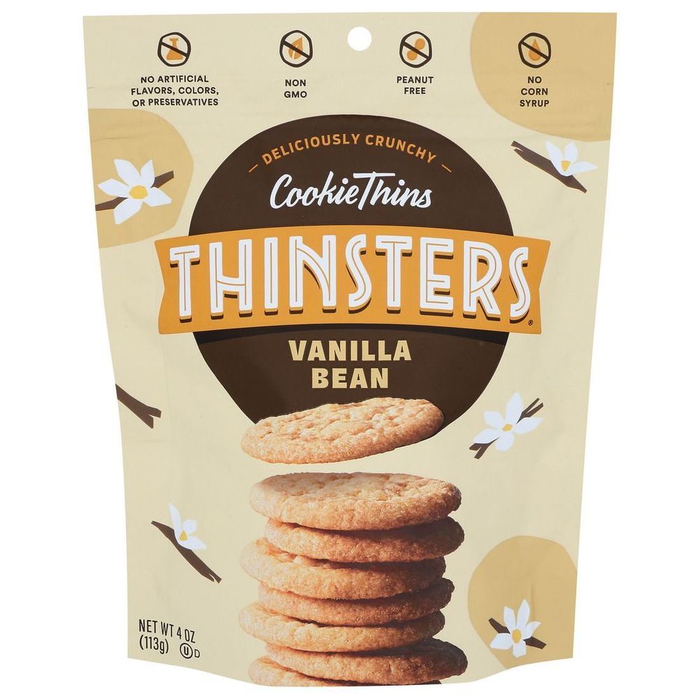 Thinsters Vanilla Bean Cookie Thins, 4 Ounce -- 12 Per Case