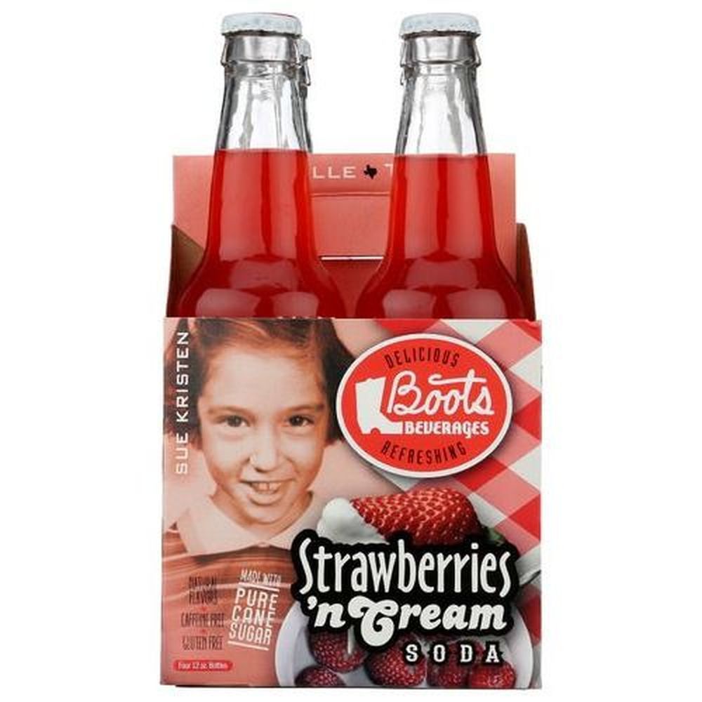 Boots Beverages Strawberries N Cream Soda, 48 Fluid Ounce -- 6 Per Case
