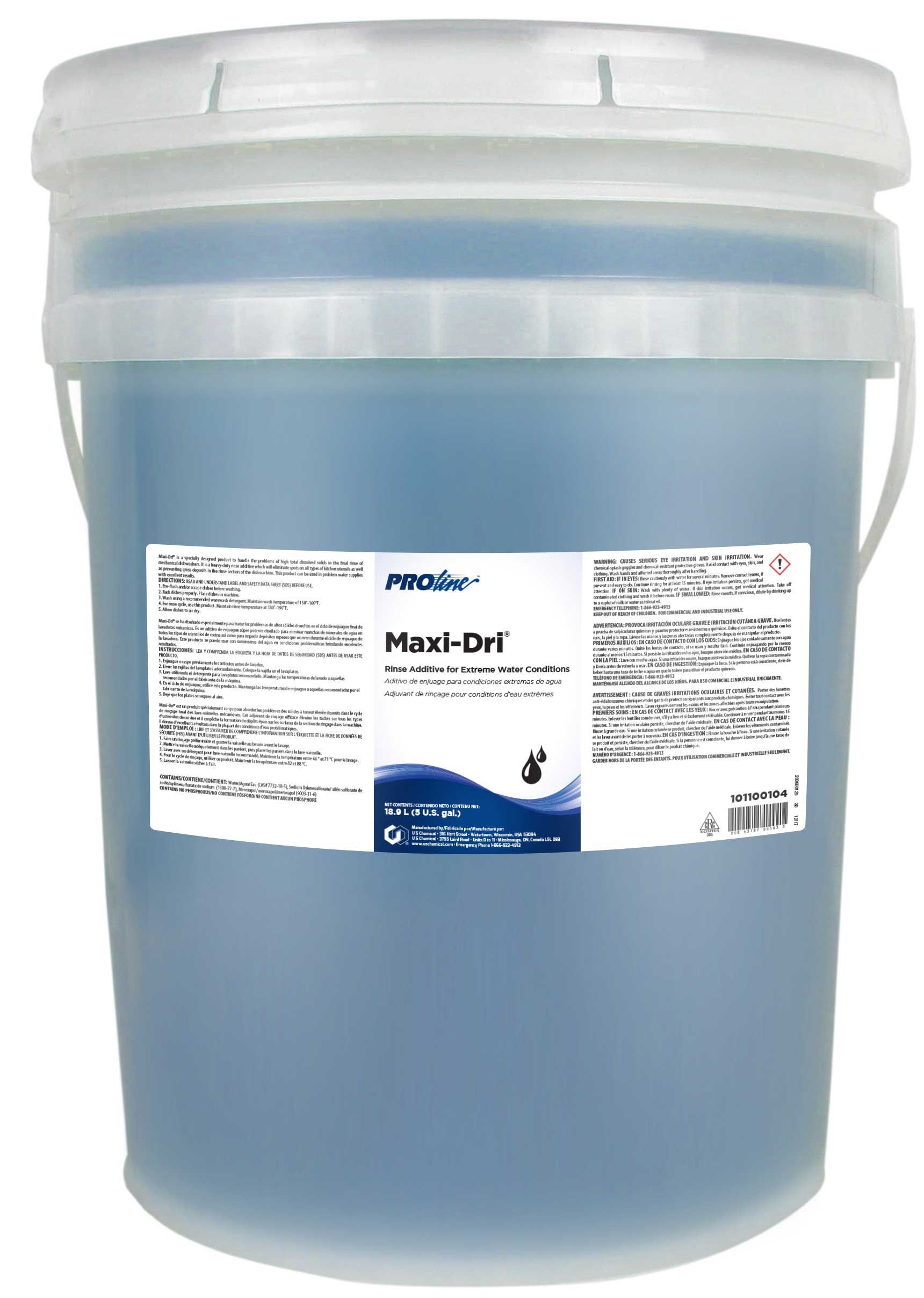 Proline Maxi Dri Warewash Rinse Additive, 5 Gallon