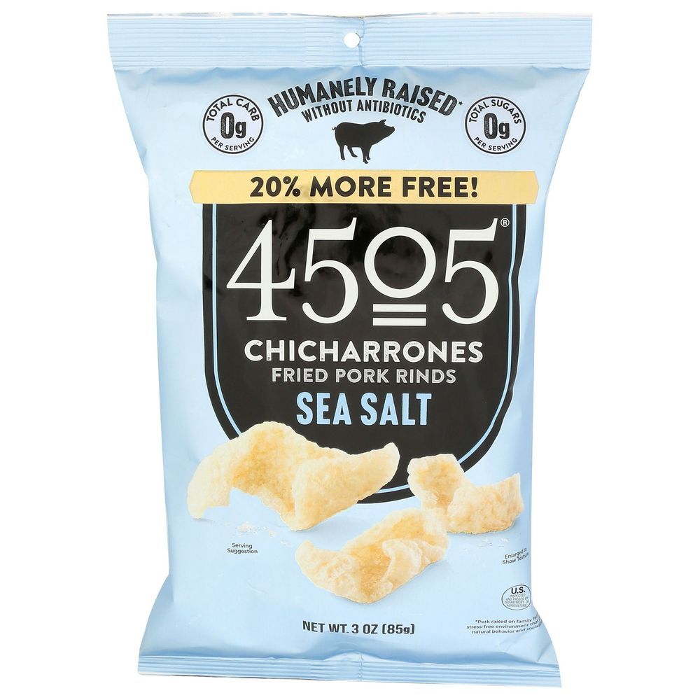 4505 Chicharrones Sea Salt Fried Pork Rinds, 3 Ounce -- 12 Per Case