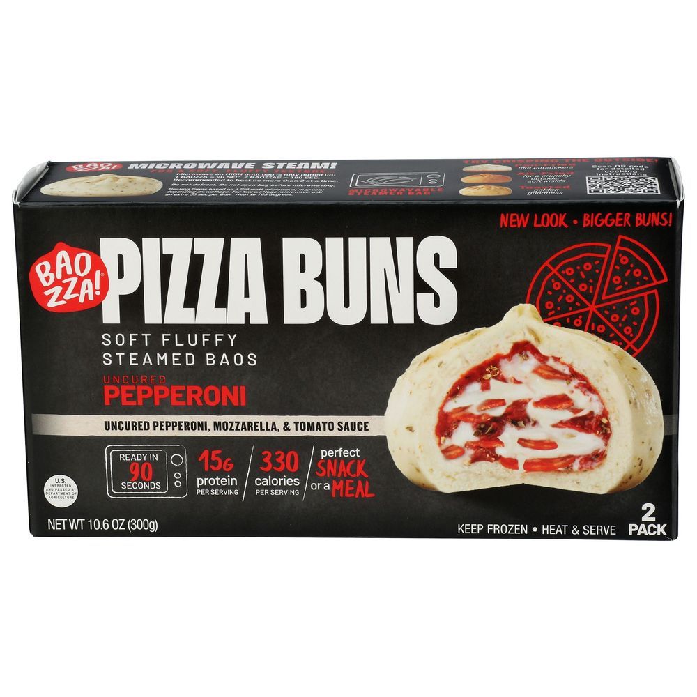 Baozza Uncured Pepperoni Pizza Bun, 10.6 Ounce -- 6 Per Case