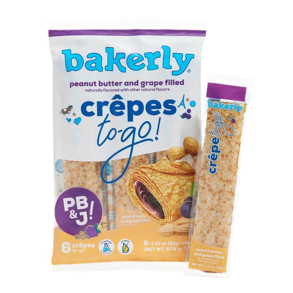 Bakerly To Go Peanut Butter And Jelly Grape Filled Crepes, 6.78 Ounce -- 9 Per Case