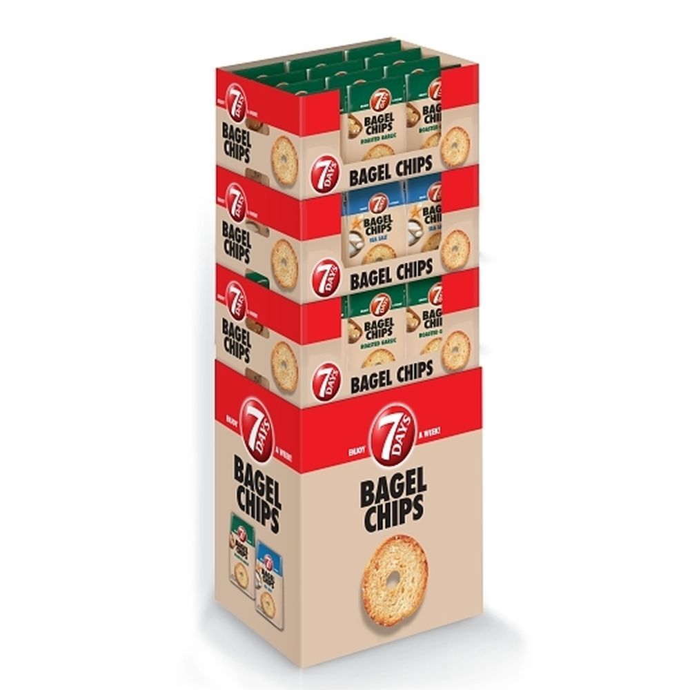 7 Days Bagel Chips, Shipper, 42 Count