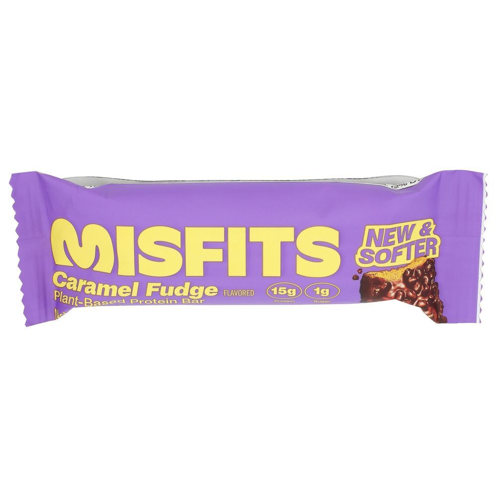 Misfits Caramel Fudge Protein Bar, 1.8 Ounce -- 15 Per Case