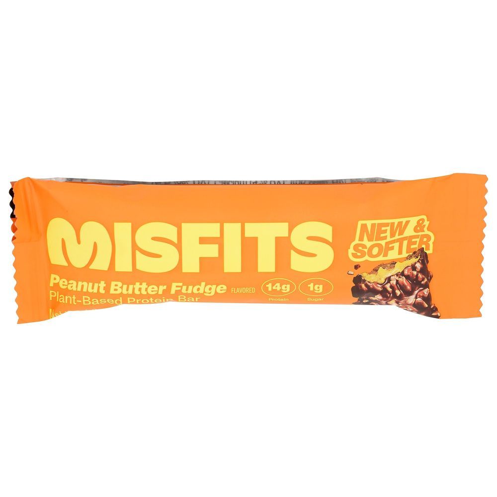 Misfits Peanut Butter Fudge Protein Bar, 1.8 Ounce -- 15 Per Case