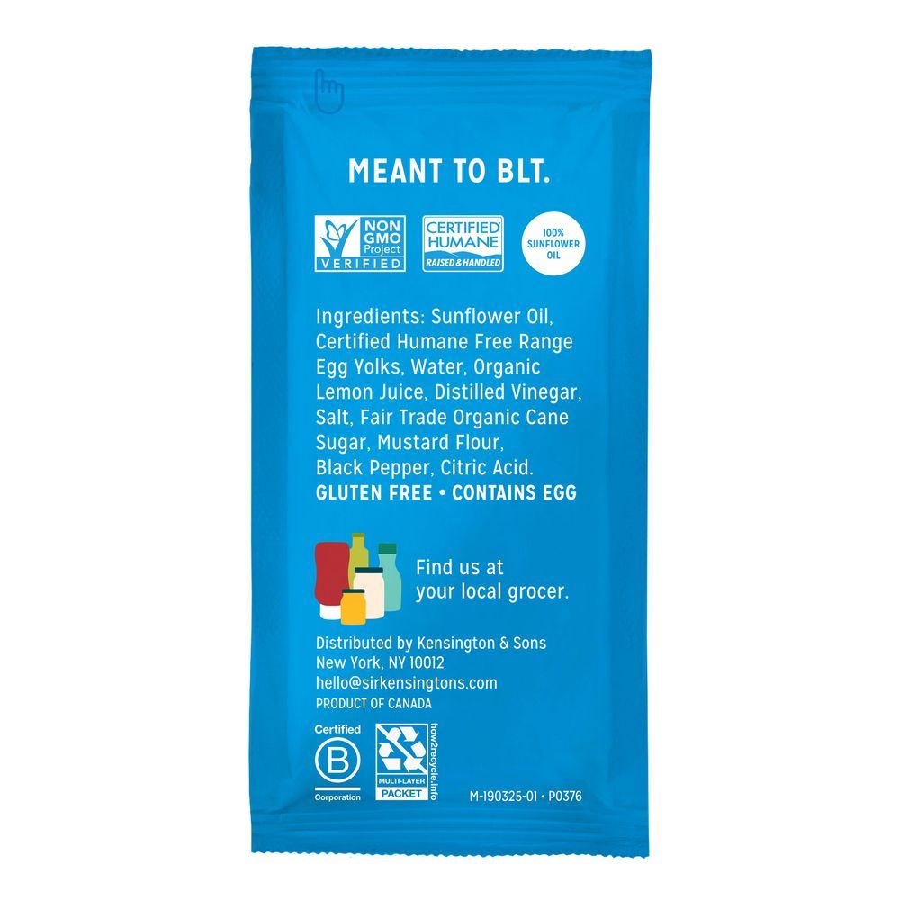Sir Kensington's 14 Gram Squeeze Packet Mayonnaise, 50 Count -- 1 Each
