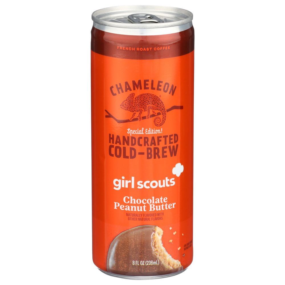 Chameleon Chocolate Peanut Butter Girl Scouts Cold Brew Coffee, 8 Fluid Ounce -- 12 Per Case