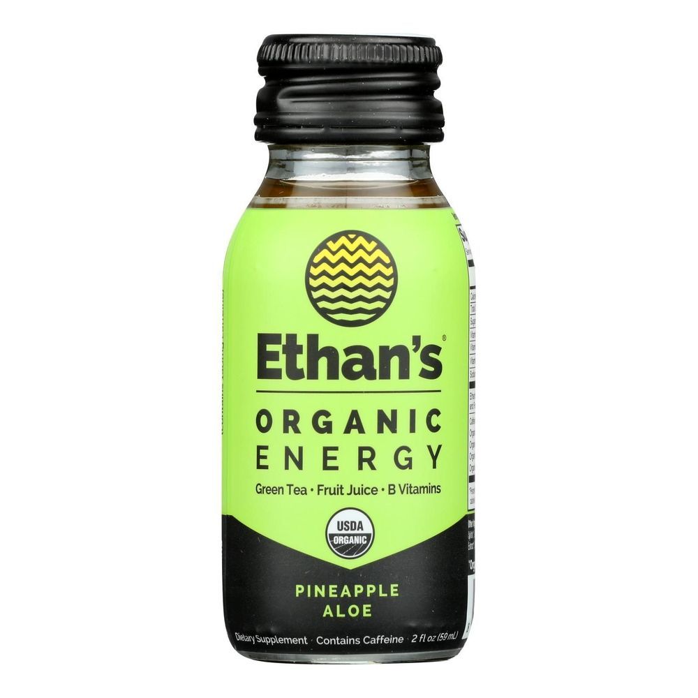 Ethans Organic Pineapple Aloe Energy Shot, 2 Fluid Ounce -- 6 Per Case