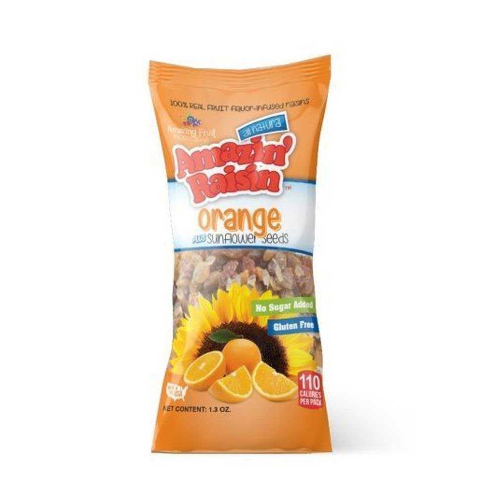 Amazin' Raisin Orange Plus Sunflower Seeds Raisin, 2.3 Ounce -- 200 Per Case