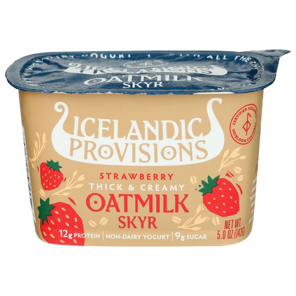 Icelandic Provisions Strawberry Thick And Creamy Oatmilk Skyr, 5 Ounce -- 12 Per Case
