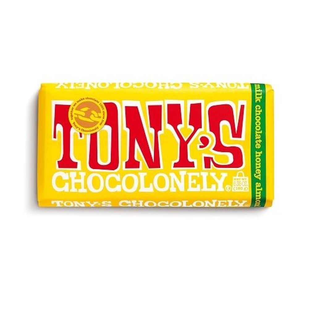 Tony's Chocolonely 32 Percent Milk Chocolate With Honey Almond Nougat, 6.35 Ounce -- 15 Per Case
