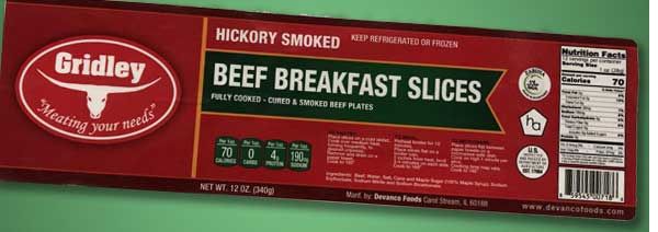 Gridley Sliced Halal Beef Bacon, 12 Ounce -- 12 Per Case