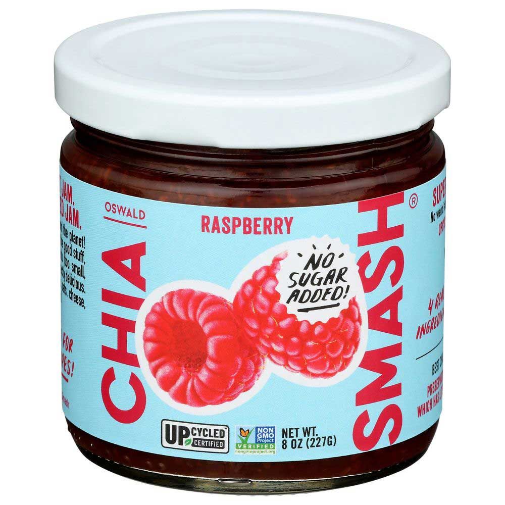 Oswald Raspberry Chia Smash Jam, 8 Ounce -- 6 Per Case