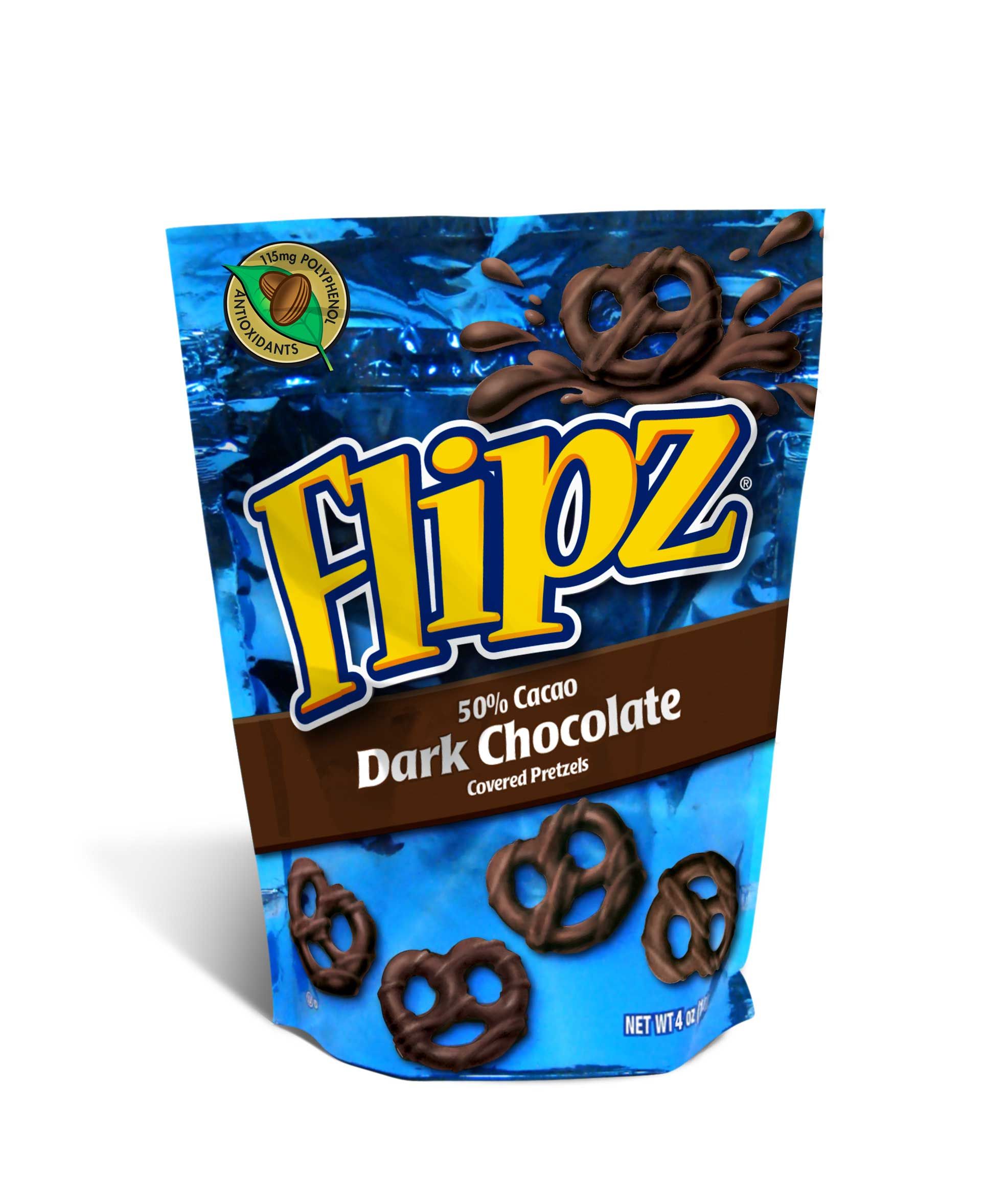Flipz Dark Chocolate Covered Pretzel, 4 Ounce -- 6 Per Case