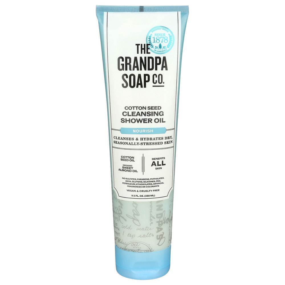 The Grandpa Soap Cotton Seed Cleansing Shower Oil, 9.5 Ounce -- 3 Per Case
