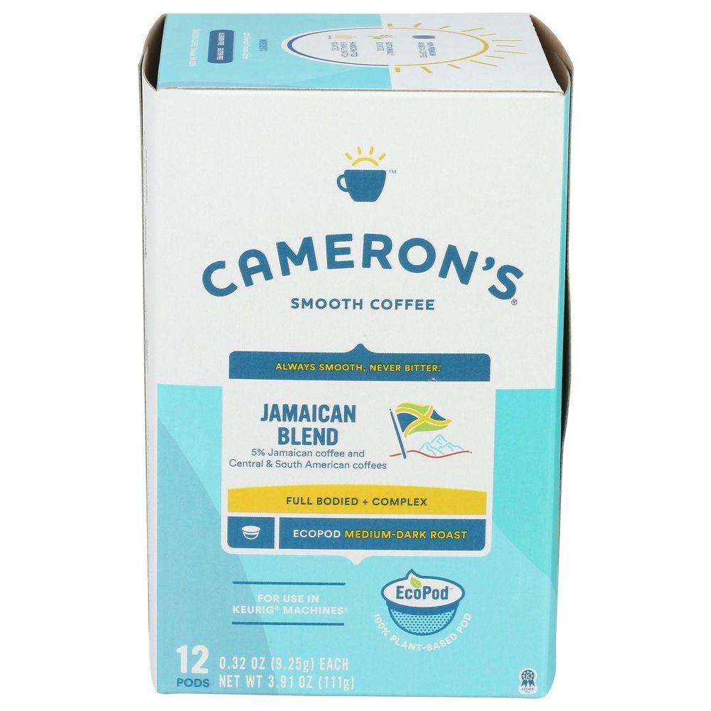 Camerons Single Serve Jamaican Blend Medium Dark Roast Coffee Ecopods, 3.91 Ounce -- 6 Per Case