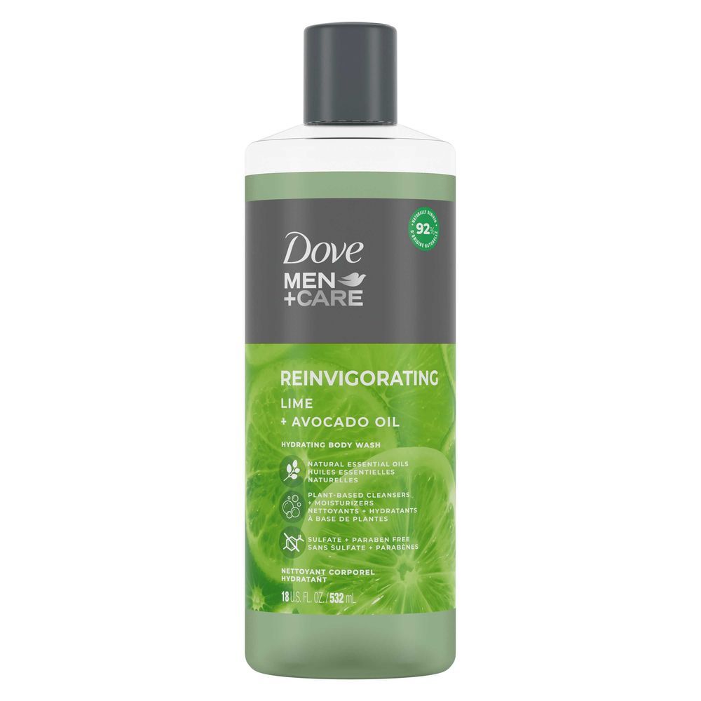 Dove Men+care Lime Plus Avocado Oil Body Wash, 18 Ounce -- 4 Per Case