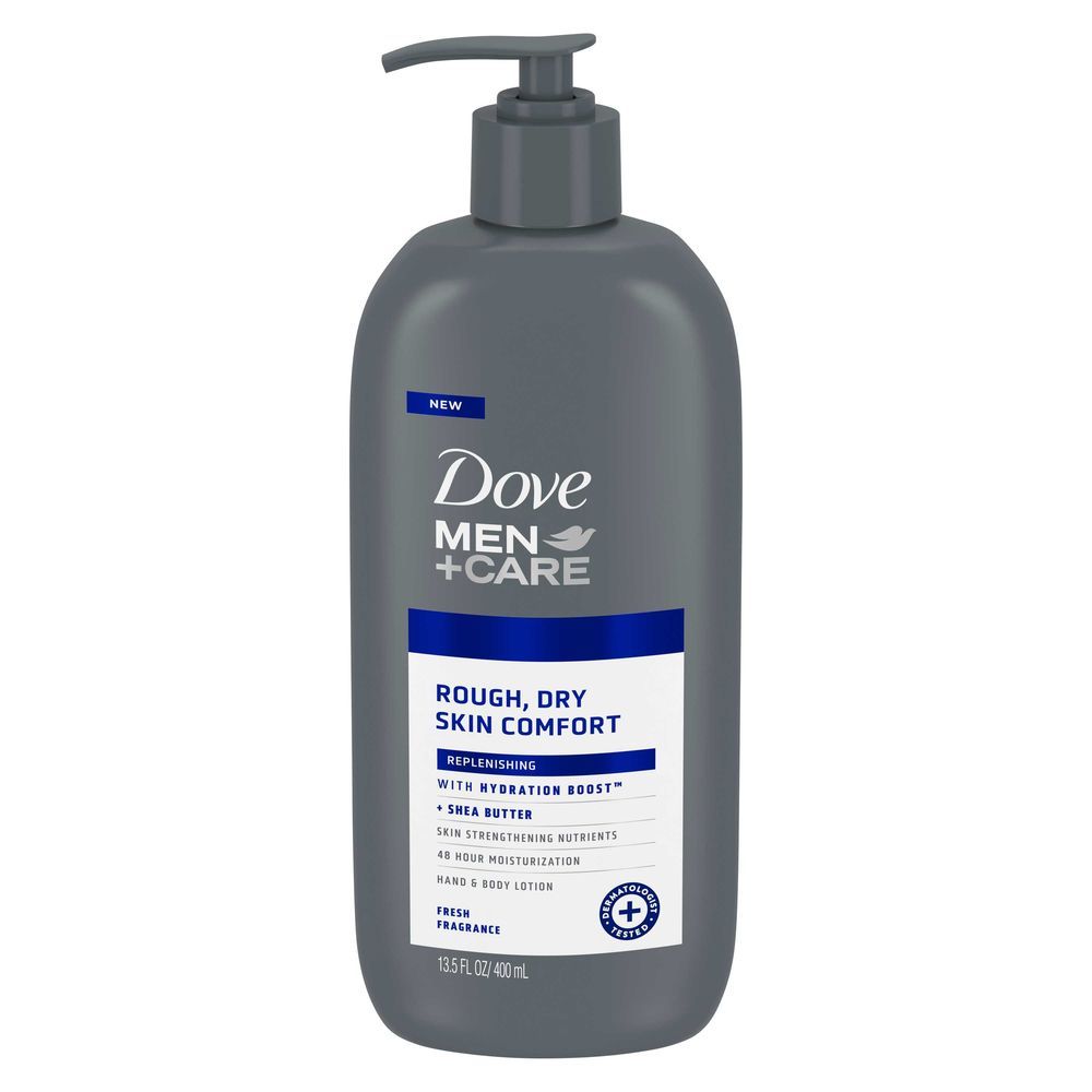 Dove Men+care Rough Dry Skin Comfort Replenishing Hand And Body Lotion, 13.5 Ounce -- 4 Per Case