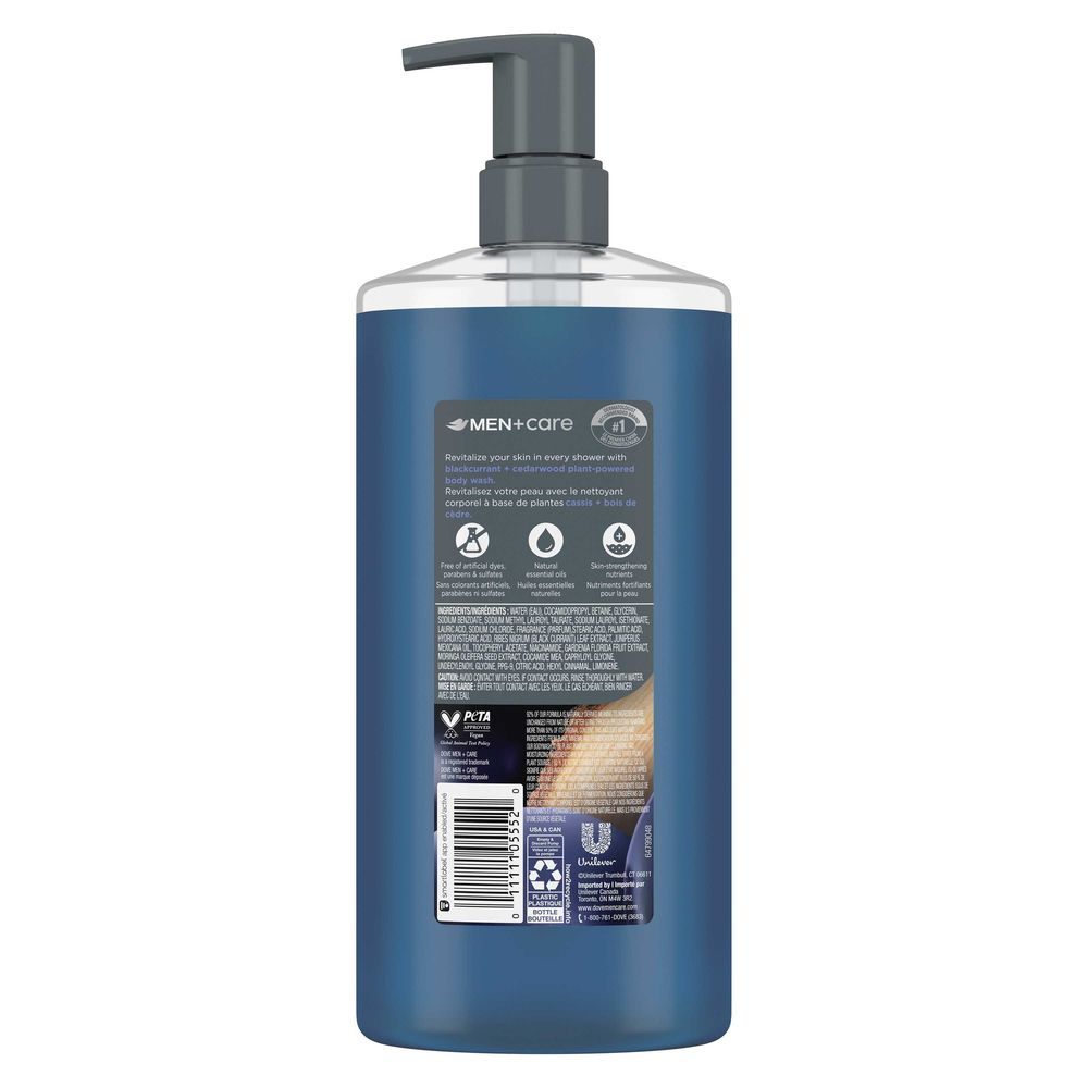 Dove Men+care Blackcurrant Plus Cedarwood Body Wash, 26 Ounce -- 4 Per Case