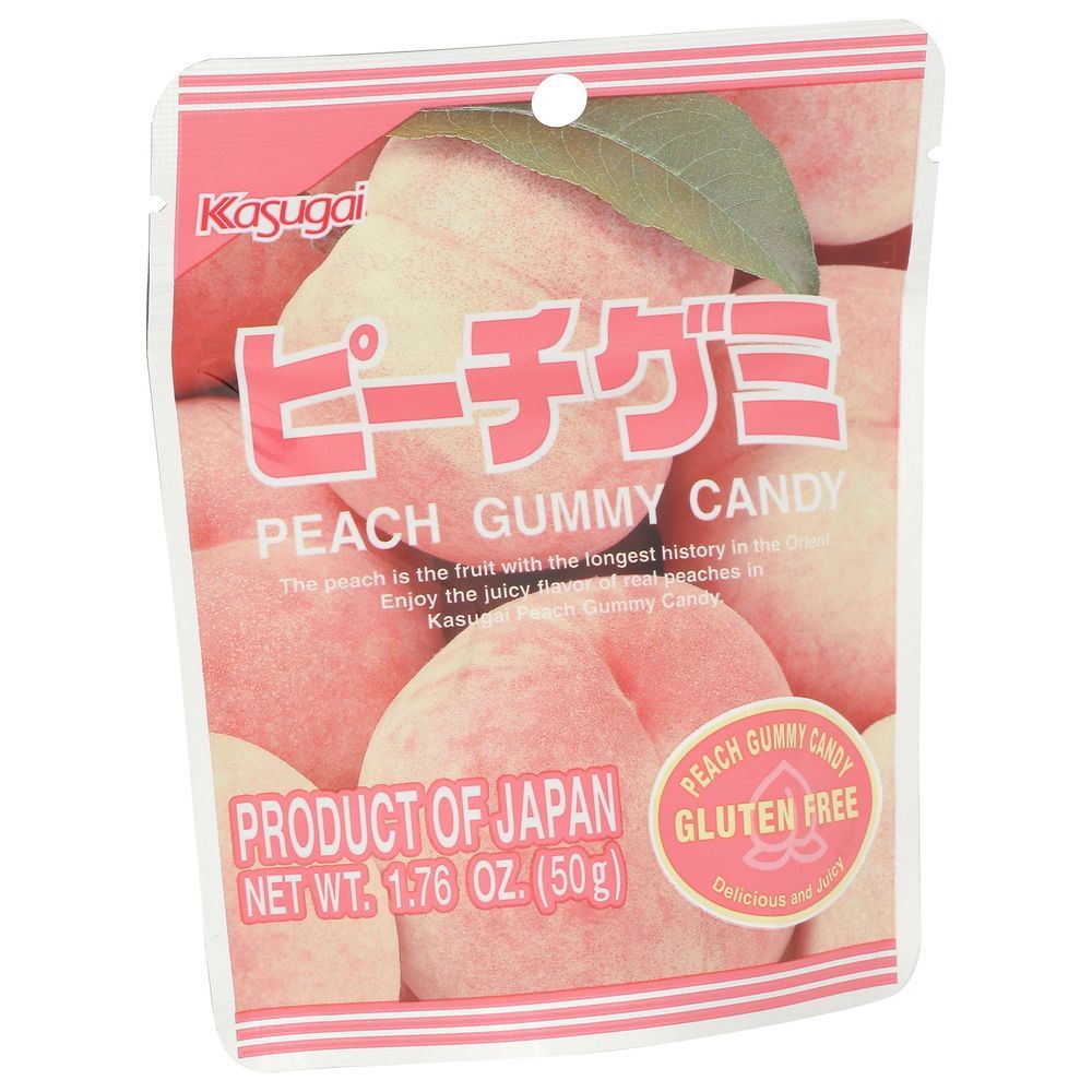 Kasugai Peach Gummy Candy, 1.76 Ounce -- 12 Per Case