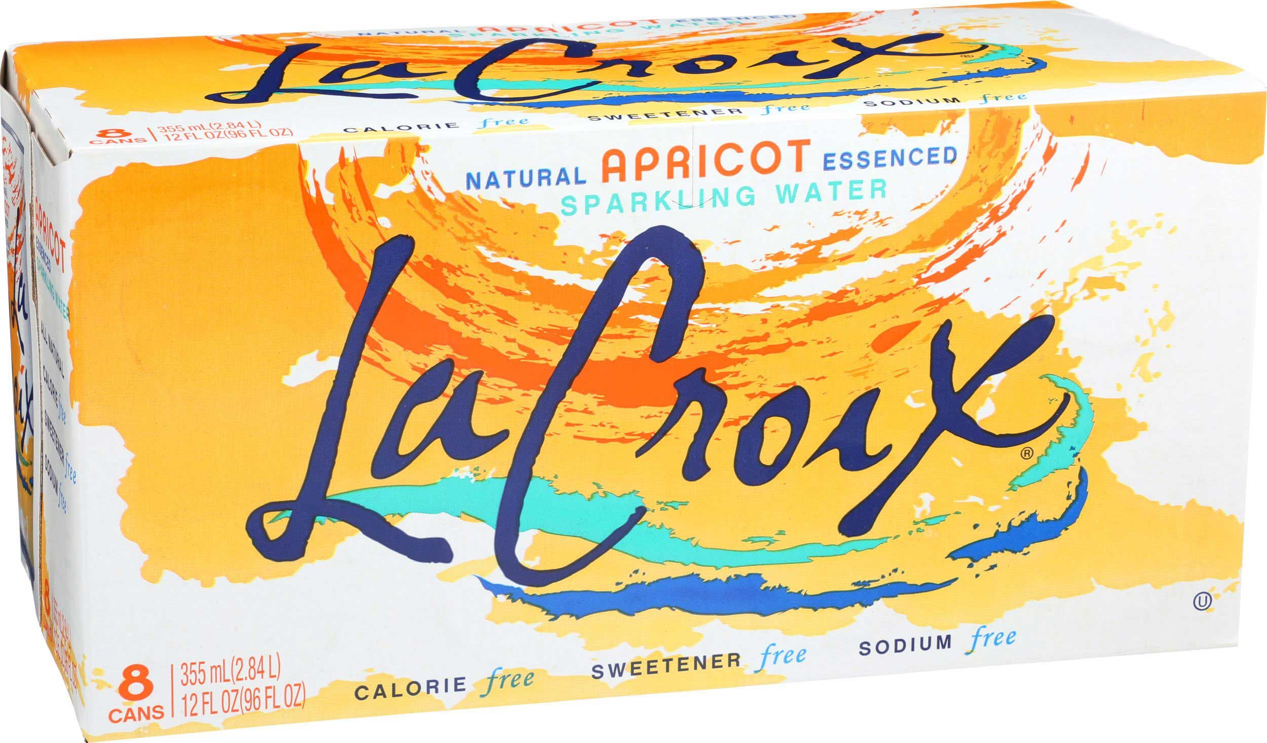 La Croix Apricot Sparkling Water, 96 Fluid Ounce -- 3 Per Case