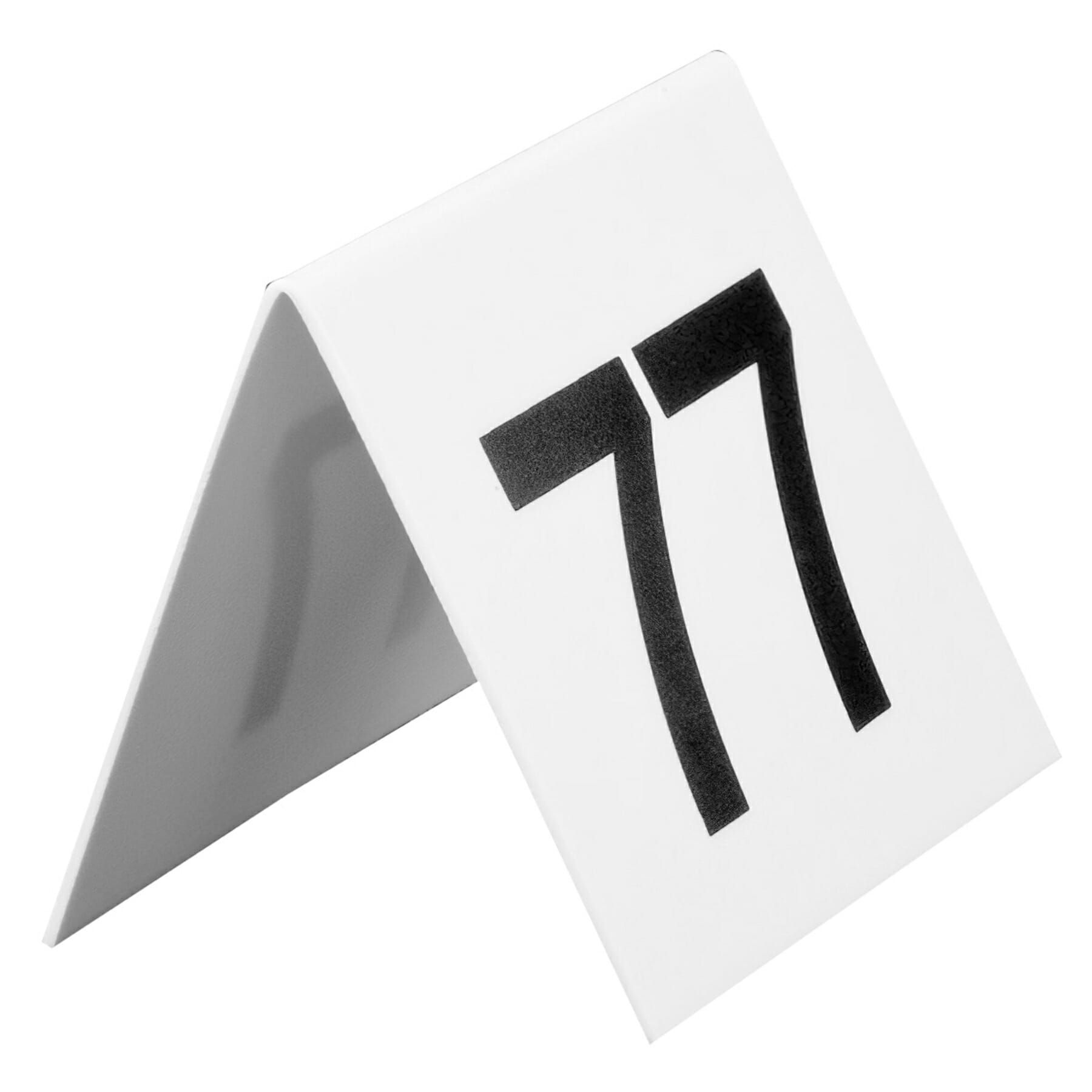 Get Enterprises Inc. Polypropylene White Table Tent Numbers 76–100 -- 3 Per Case