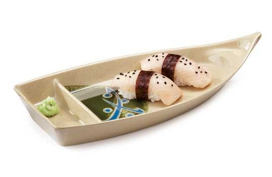 Get Enterprises Inc Traditional Japanese Series Melamine 2 Compartment Boat Plate, 10 Ounce -- 12 Per Case
