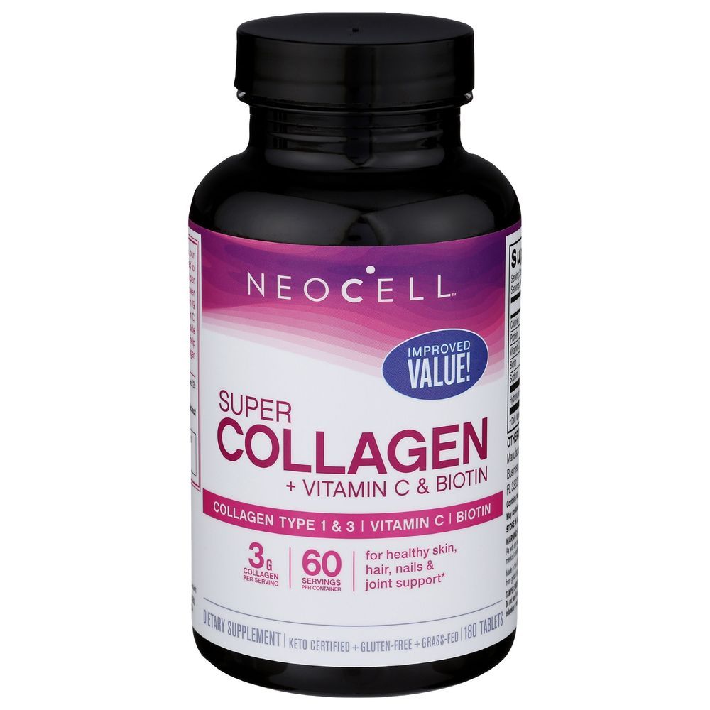 Neocell Super Collagen Plus Vitamin C And Biotin Dietary Supplement, 180 Ounce