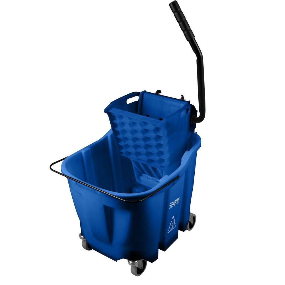 Carlisle 8690414 Omnifit Blue Mop Bucket With Sidepress Wringer, Combo, 35 Qaurt Capacity
