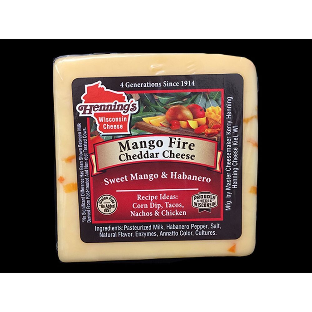Hennings Mango Fire Cheddar Cheese, 5.6 Ounce -- 18 Per Case